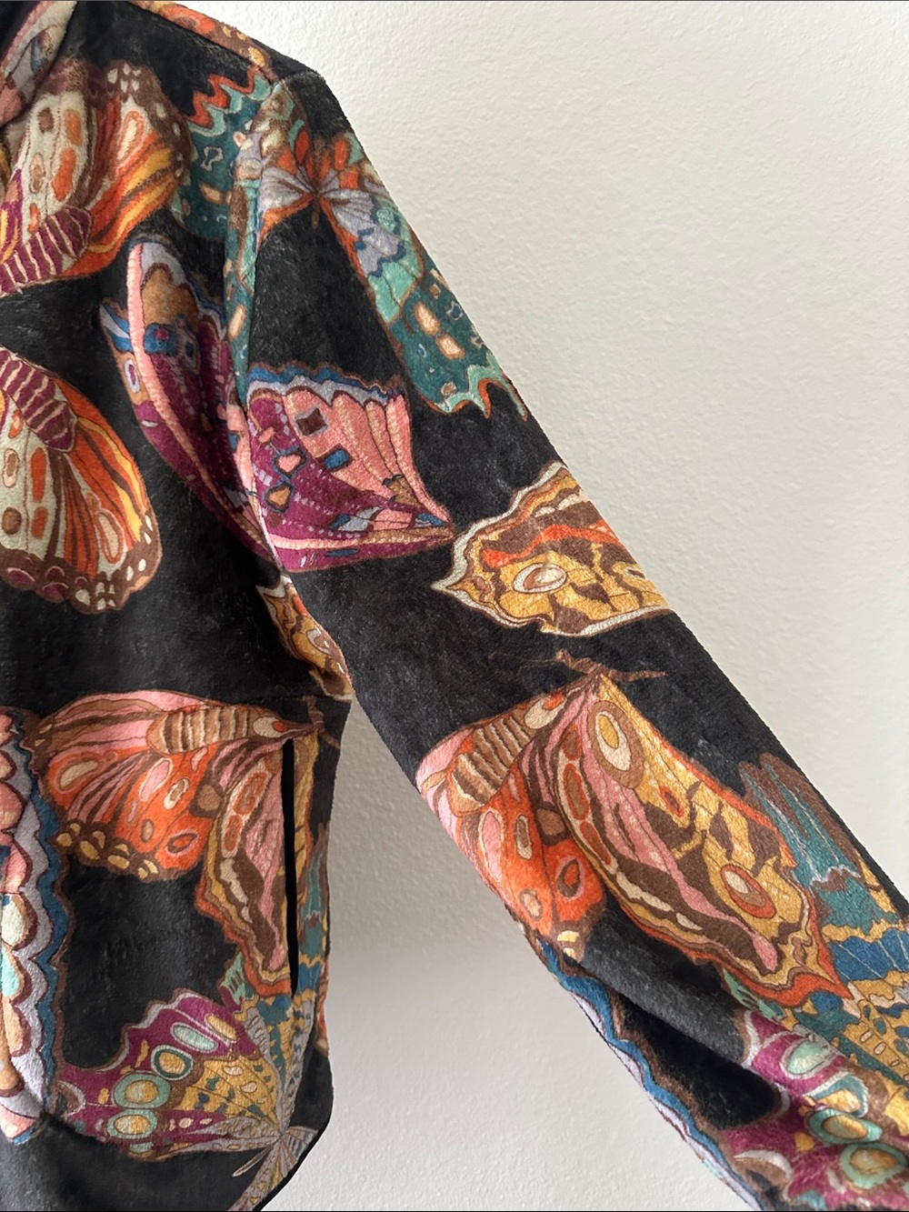 Johnny Was Esther Fleece Butterfly Print Zip Front Jacket sz XL NEW - Picture 5 of 6
